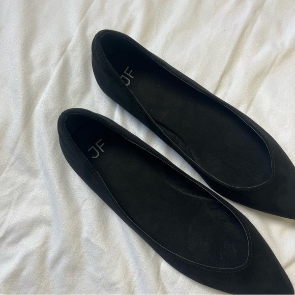 JustFab Pointed Toe Faux Vegan Suede Ballet Flats Slop On Shoes Size 11 - Picture 2 of 5